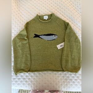 NWT Things Between Olive Sardine Sweater